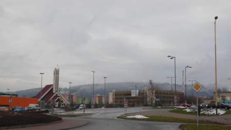 Roundabout in Žilina, Slovakia on the street Vysokoškolákov, Matej Grochal, CC BY-SA 4.0